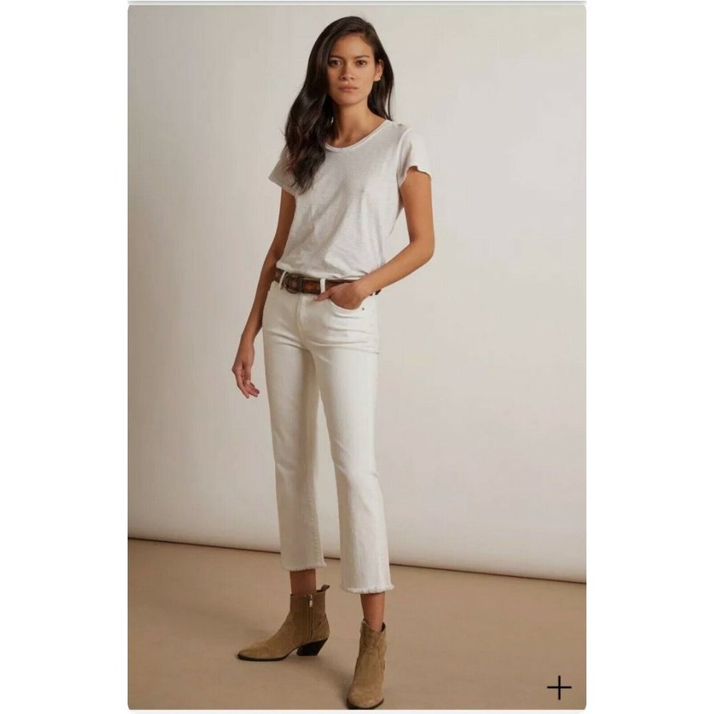 Velvet by Graham & Spencer Jean's Womens White Size 26 Cropped Stretch